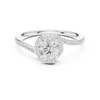 Delicate Halo Diamond Engagement Ring with Pav?-Set Band and Round Center Stone