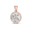 Radiant Rose Gold Diamond Halo Pendant