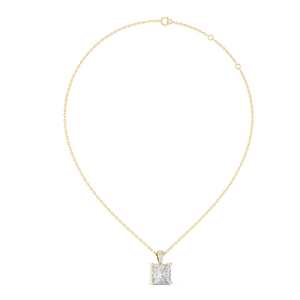 Elegant Princess Cut Diamond Pendant