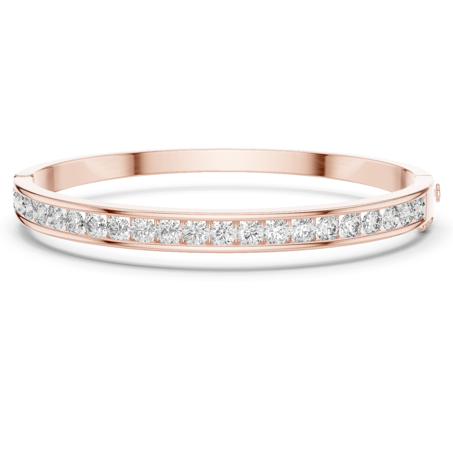 Channel-Set Diamond Bangle Bracelet