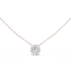 Round brilliant-cut diamond pendant in four-prong setting.