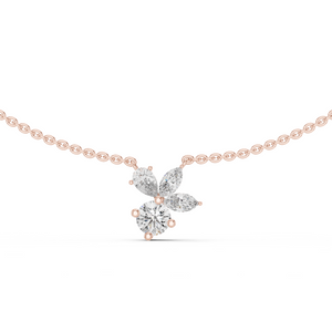 Floral Elegance Diamond Pendant in Rose Gold"