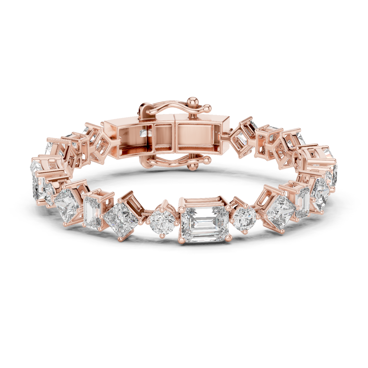 Refined with Emerald, Asscher, and Round Cut Diamonds