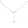 Delicate Y-Drop pendant with Marquise and Round Diamonds
