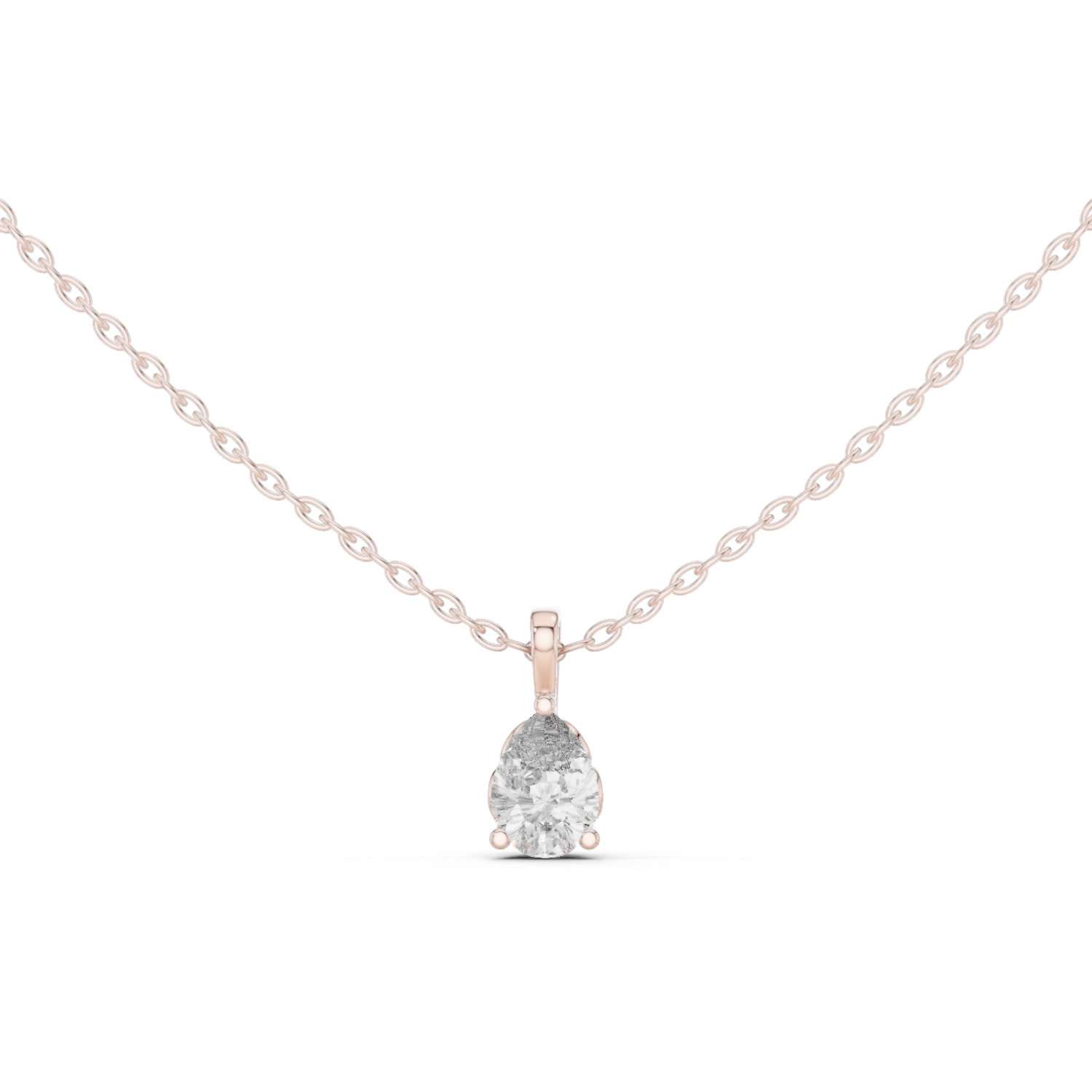 Radiant pear-shaped diamond pendant