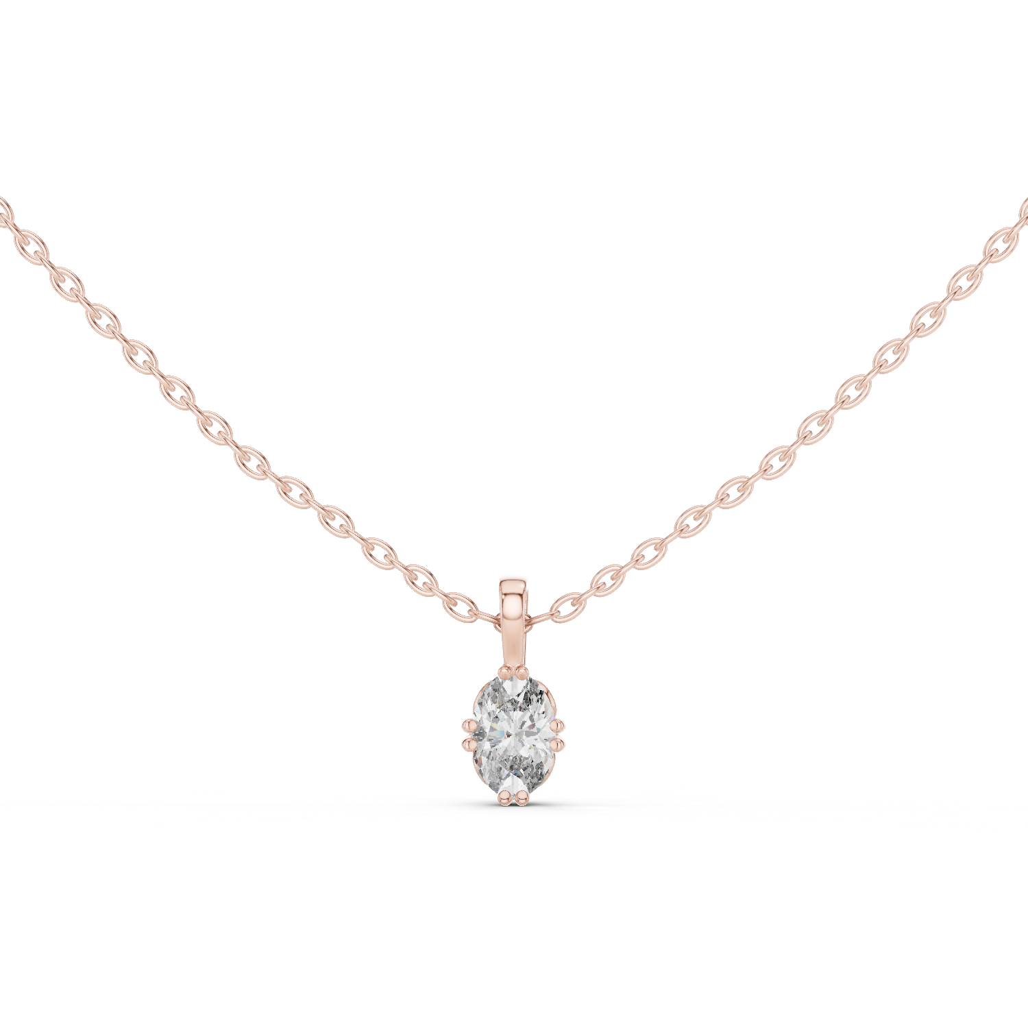 classic elegance stunning oval-shaped diamond pendant