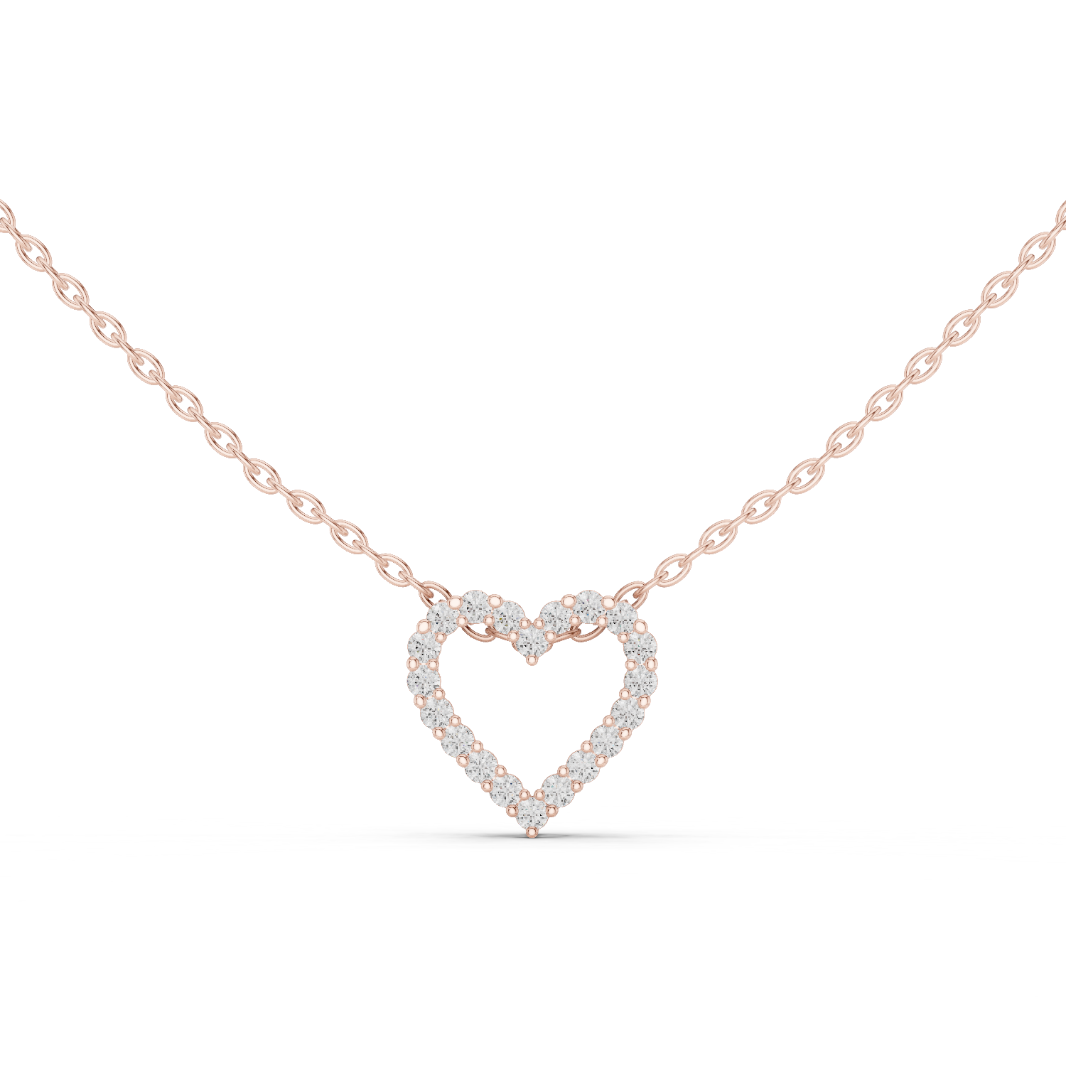 Diamond Heart-Shaped Pendant Necklace