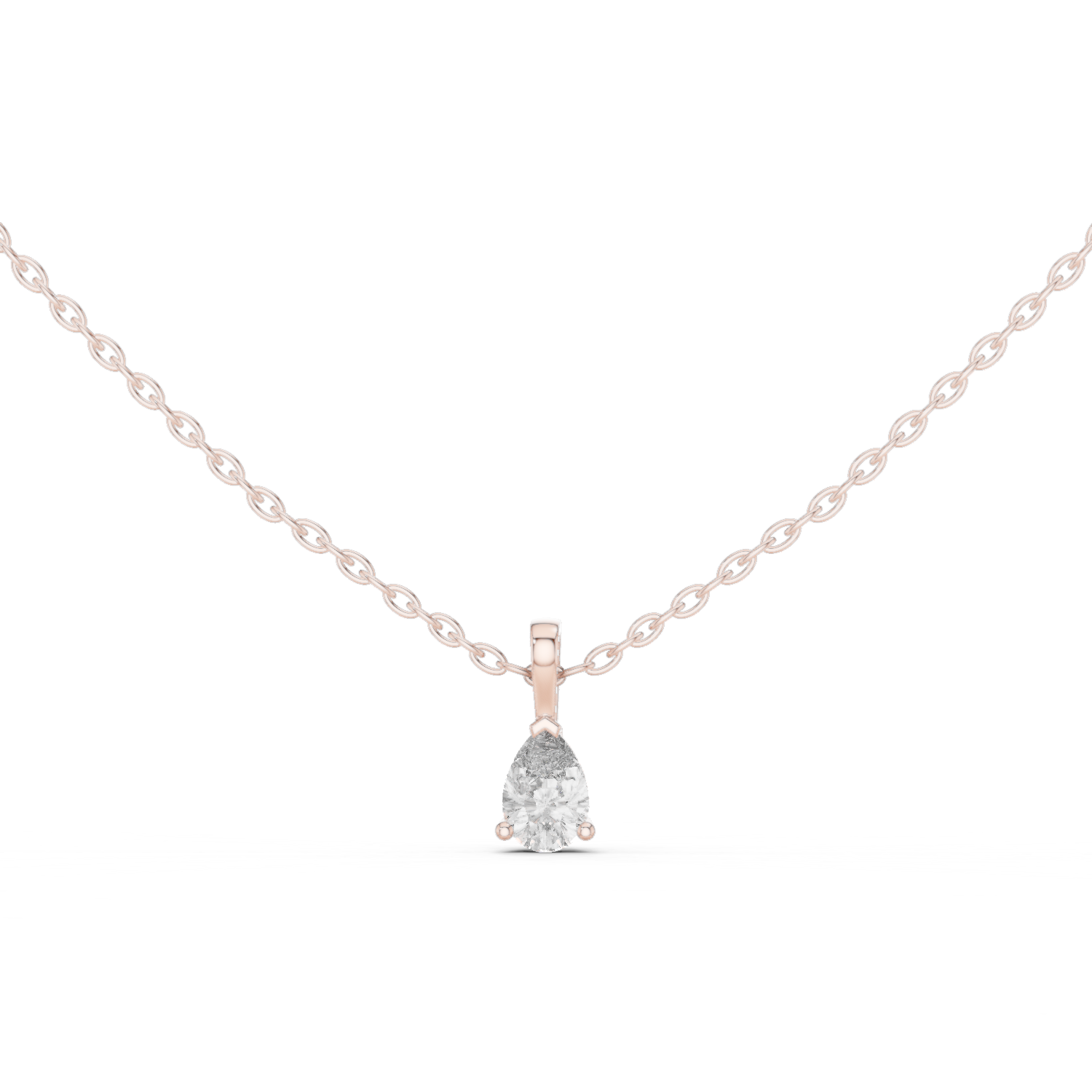 Brilliant pear-shaped diamond cradled in a minimalist