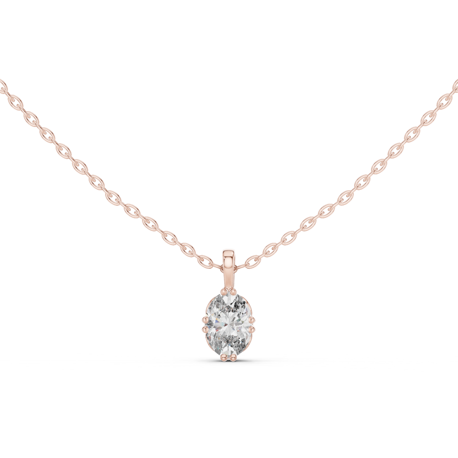 Elegant Oval Diamond Pendant