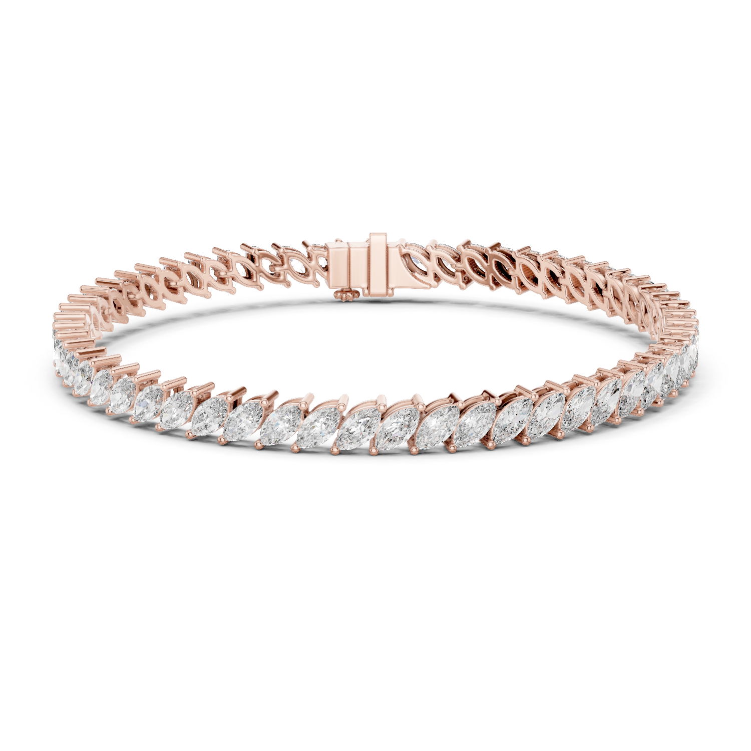 Marquise-Cut Diamond Tennis Bracelet