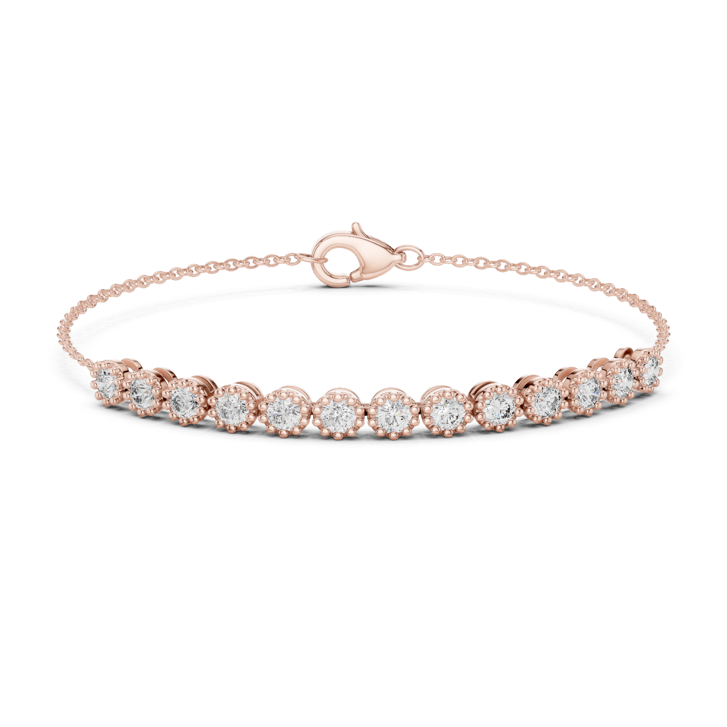 Bezel-Set Diamond Chain Bracelet