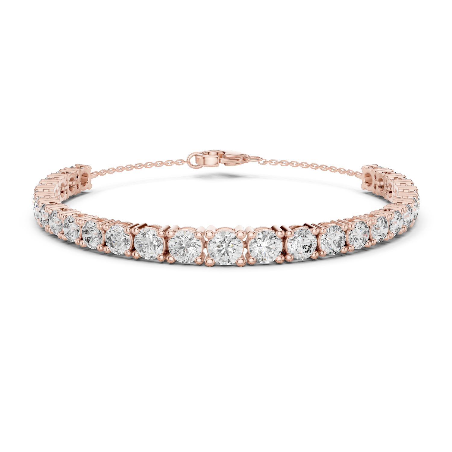 Round Diamond Prong-Set Tennis Bracelet