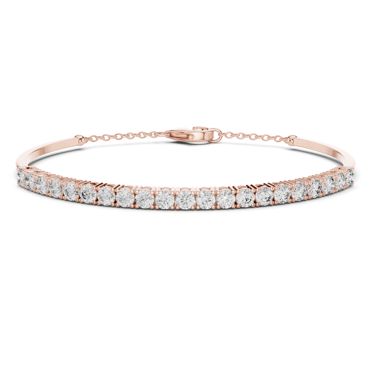 Prong-Set Round Diamond Chain Bracelet
