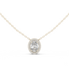 Oval Halo Diamond Pendant Necklace