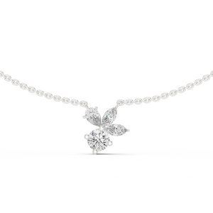 Floral Elegance Diamond Pendant in Rose Gold"