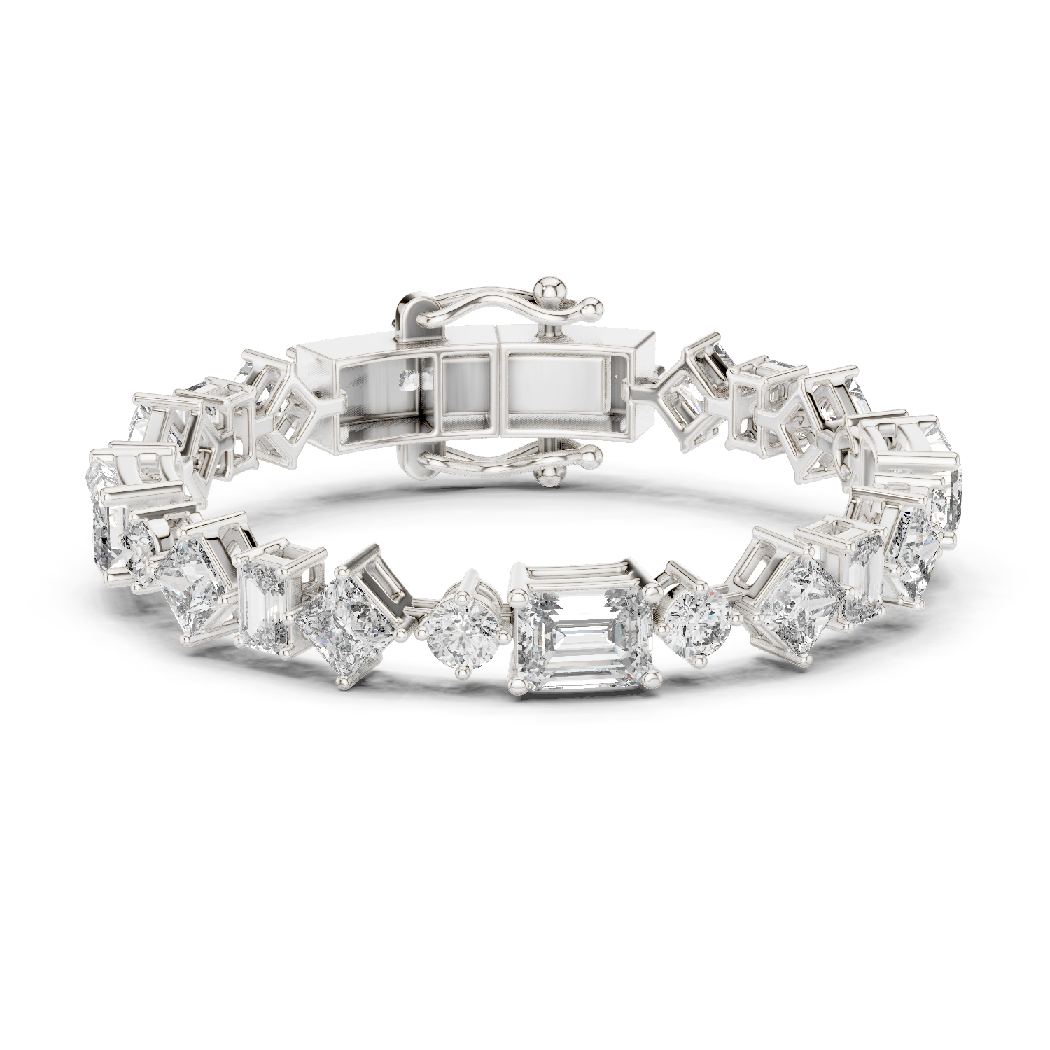 Refined with Emerald, Asscher, and Round Cut Diamonds