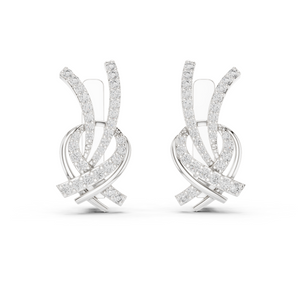 Elegant Rose Gold and Diamond Swirl Earrings