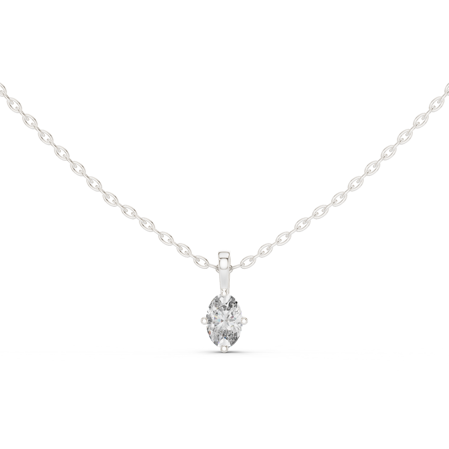 "Eternal Glow: Rose Gold Oval Radiance Pendant"