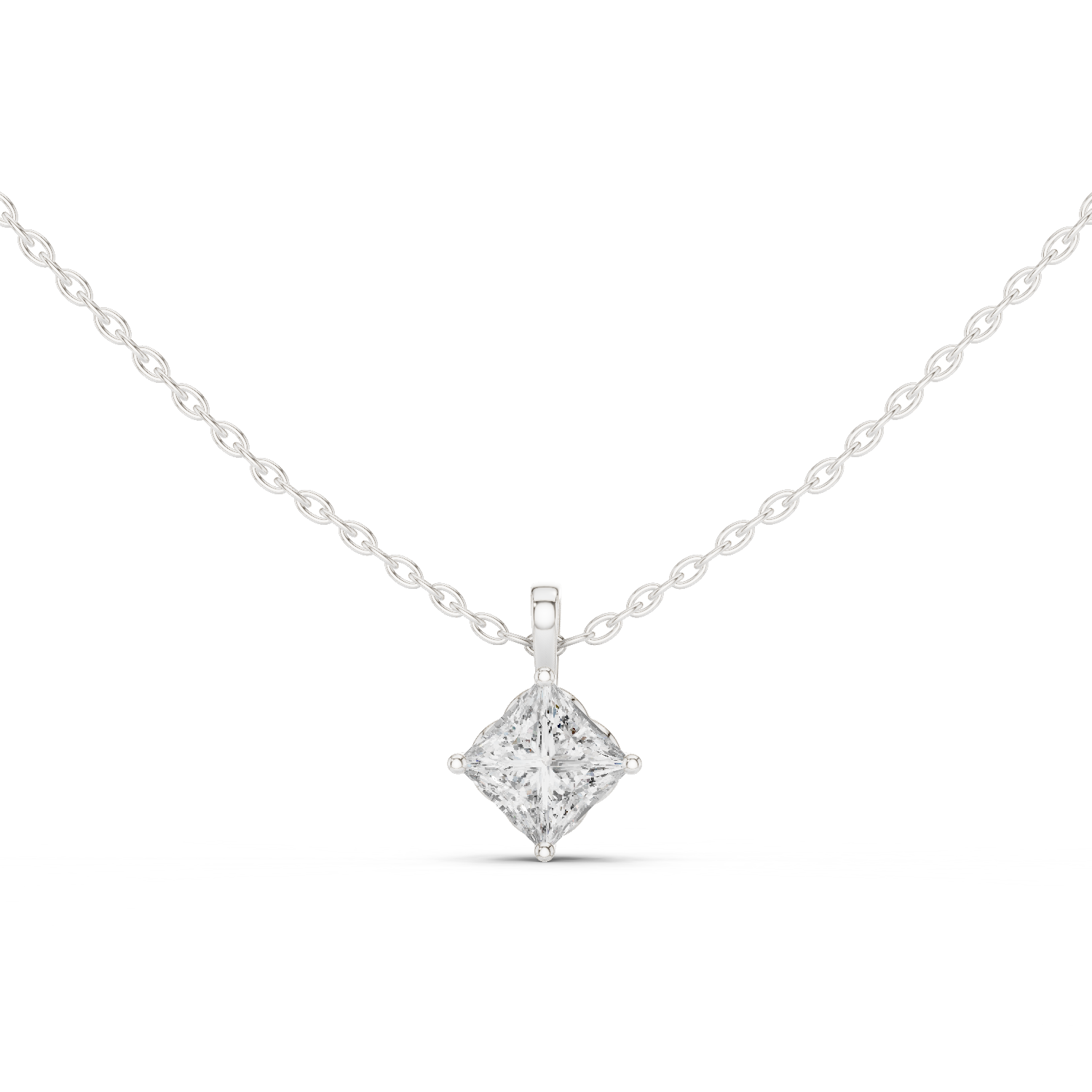 "Radiant Cushion Cut Rose Gold Pendant"