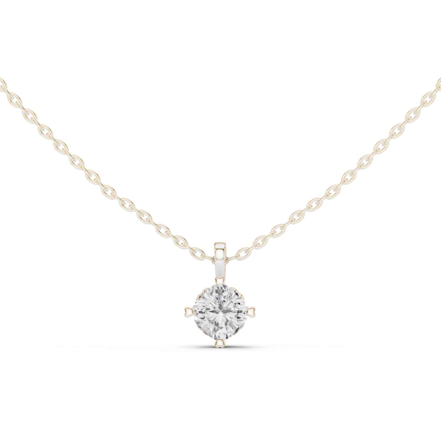 A round brilliant-cut diamond solitaire pendant.
