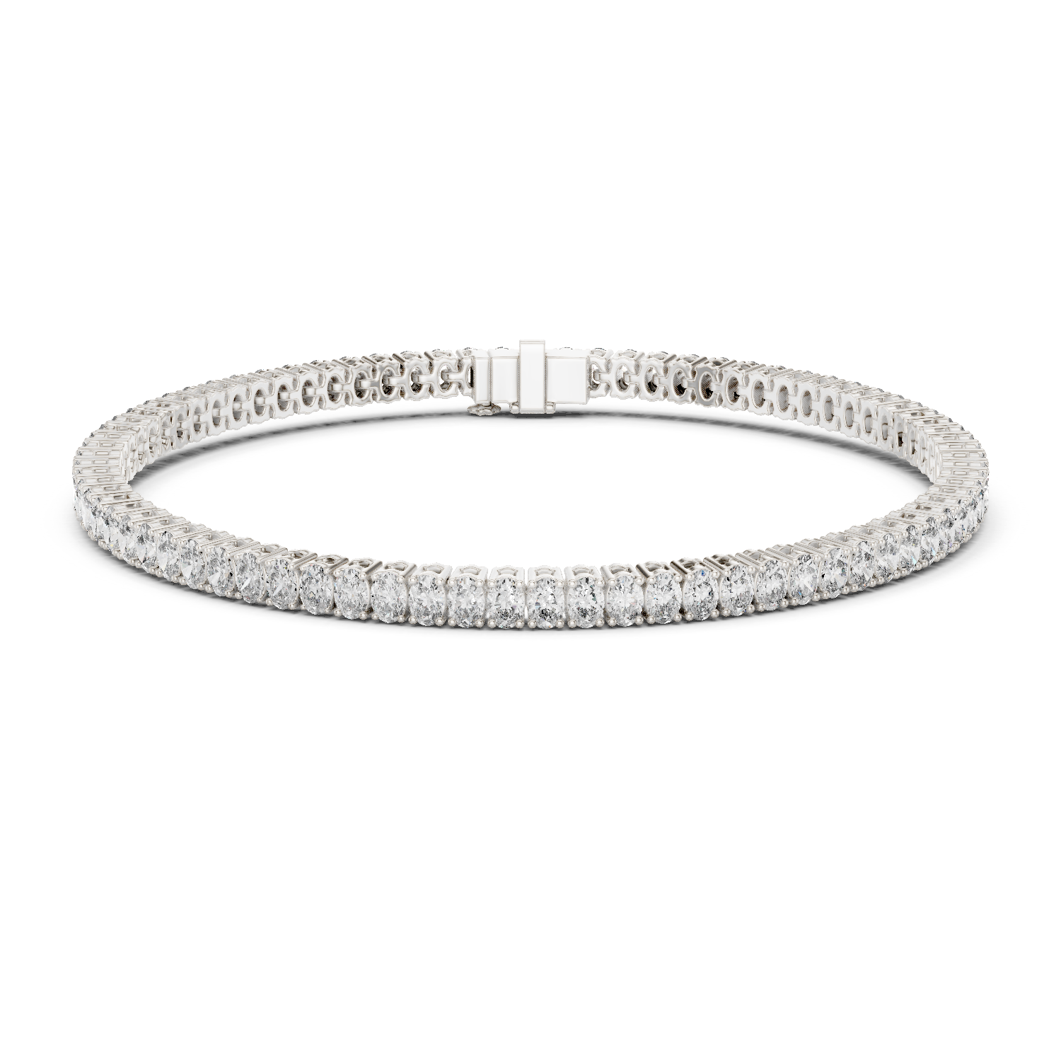 Oval-Cut Diamond Tennis Bracelet