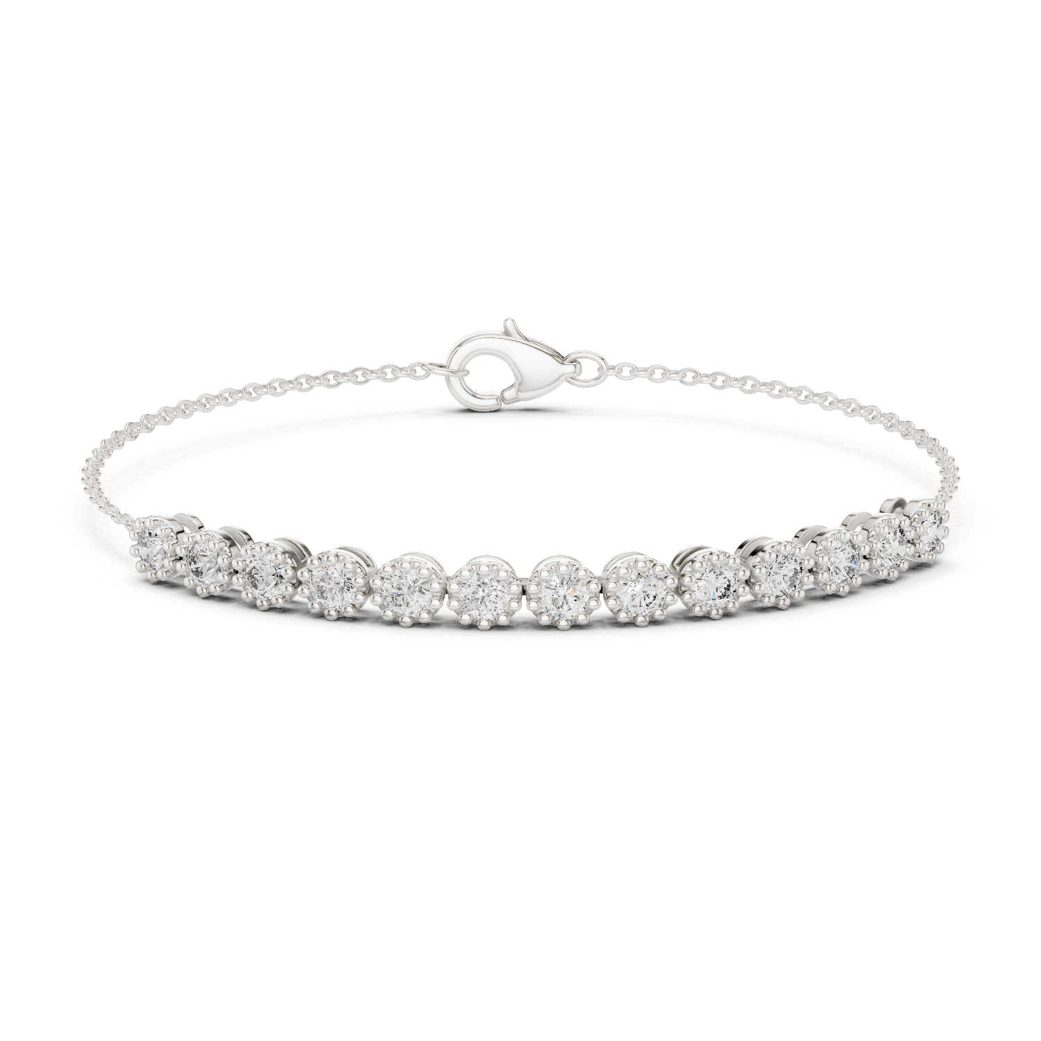 Bezel-Set Diamond Chain Bracelet
