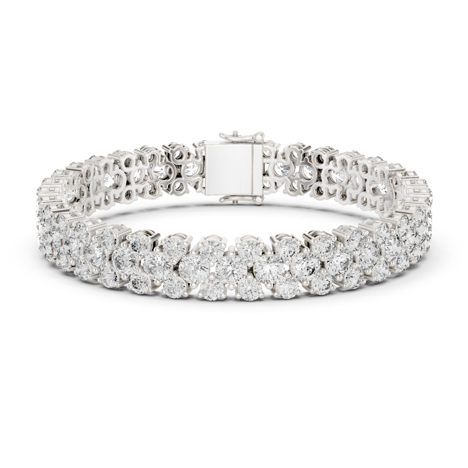Cluster Diamond Tennis Bracelet