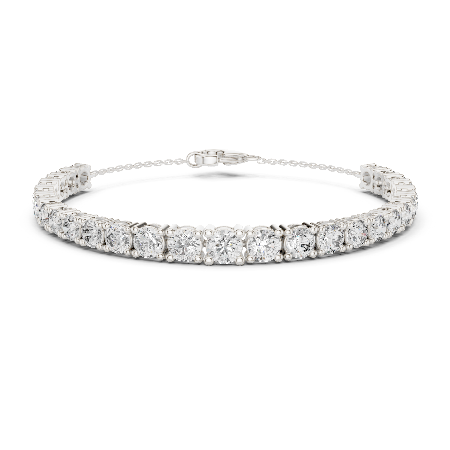 Round Diamond Prong-Set Tennis Bracelet