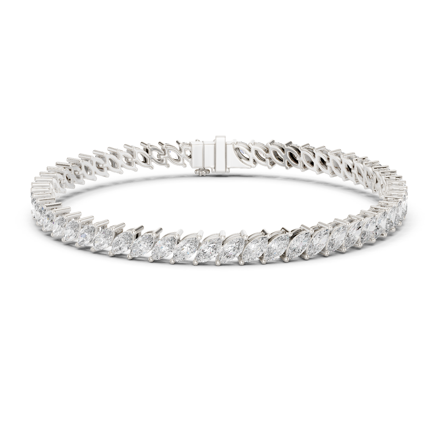 Marquise-Cut Diamond Tennis Bracelet