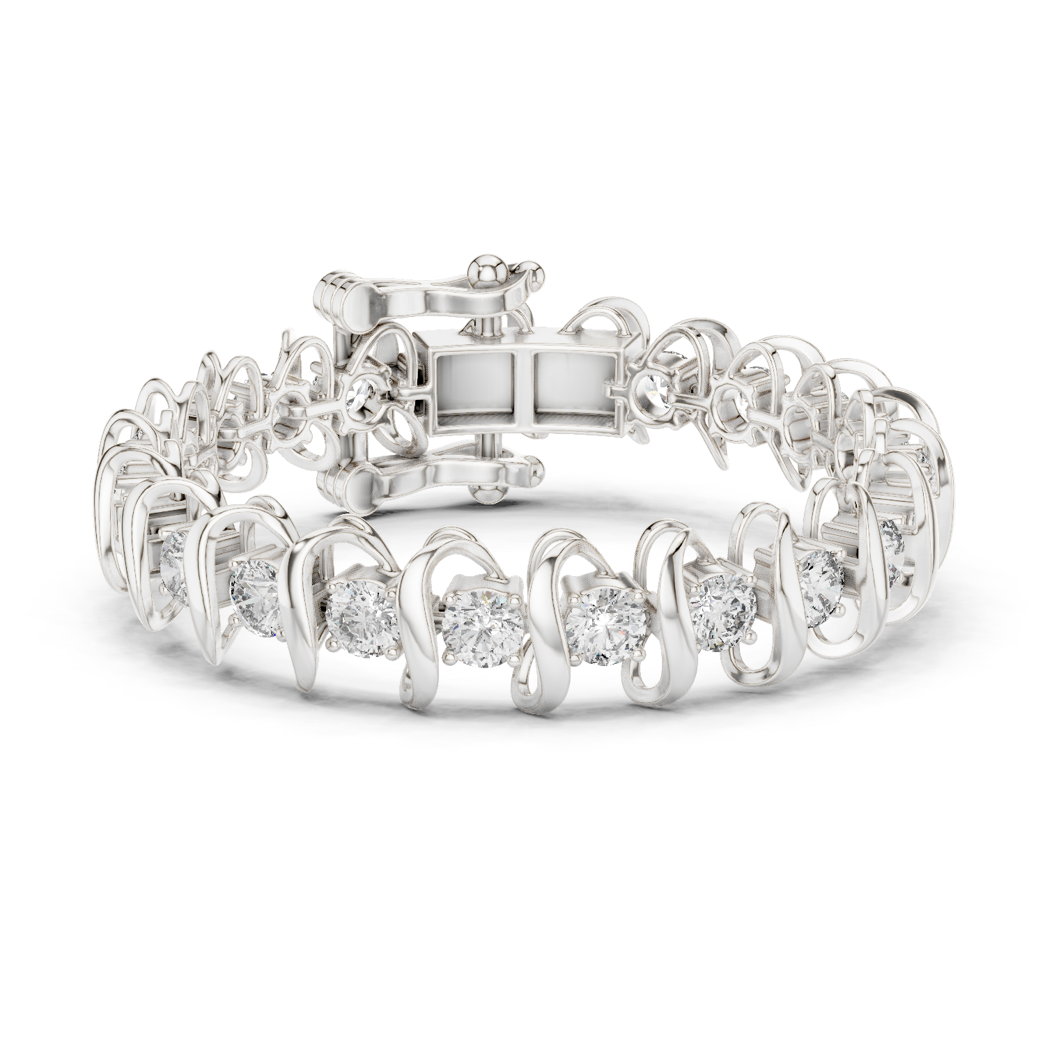 Swirl Embrace Rose Gold Diamond Bracelet