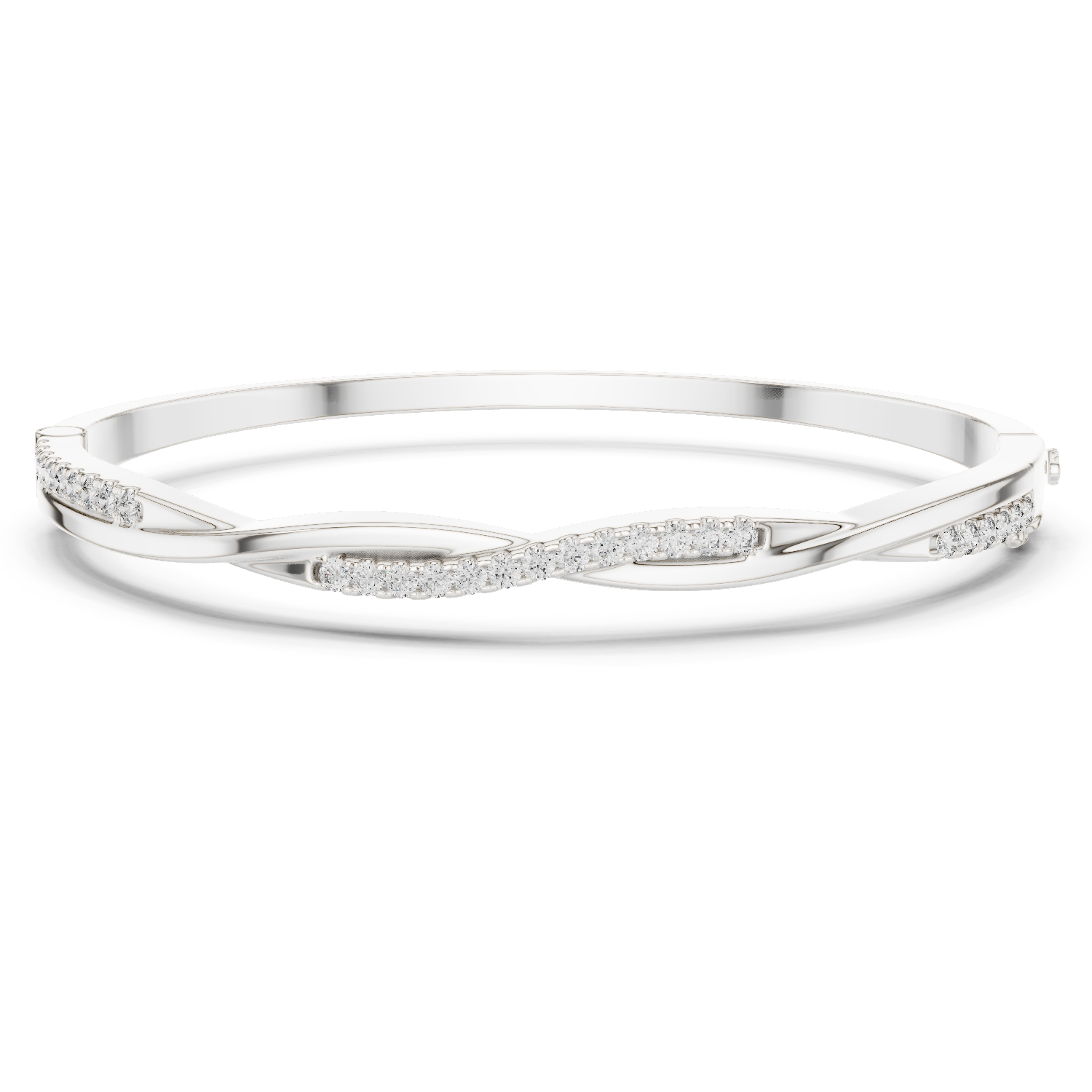 Twisted Diamond Bangle Bracelet