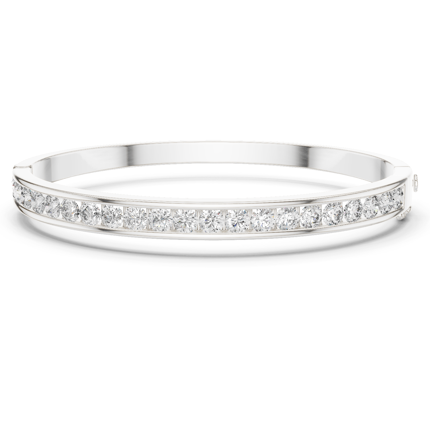 Channel-Set Diamond Bangle Bracelet