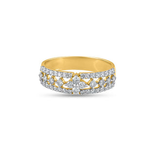 Silver Snowflake Diamond Ring