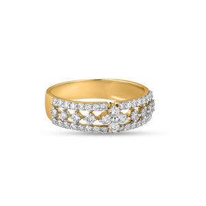 Silver Snowflake Diamond Ring