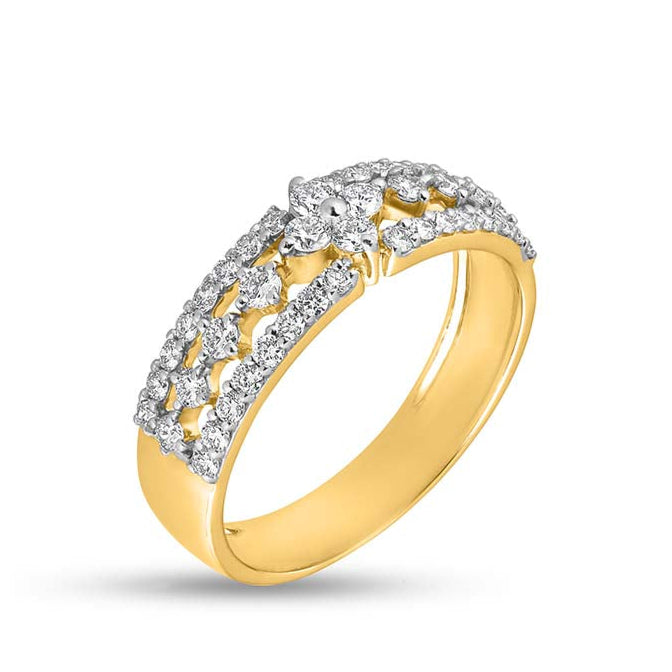Silver Snowflake Diamond Ring