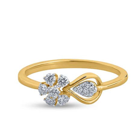 Leaf-Embraced Petal Harmony Ring