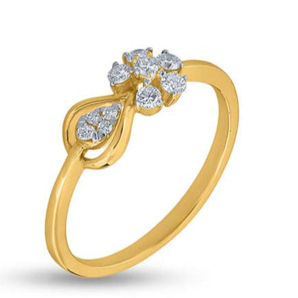 Leaf-Embraced Petal Harmony Ring