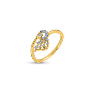 Intricate Plume Leaf Harmony Ring