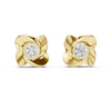 Elegant Rose Gold Floral Diamond Stud Earrings