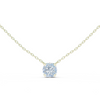 Round brilliant-cut diamond pendant in four-prong setting.