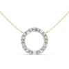 Mixed-Cut Diamond Circle Pendant Necklace