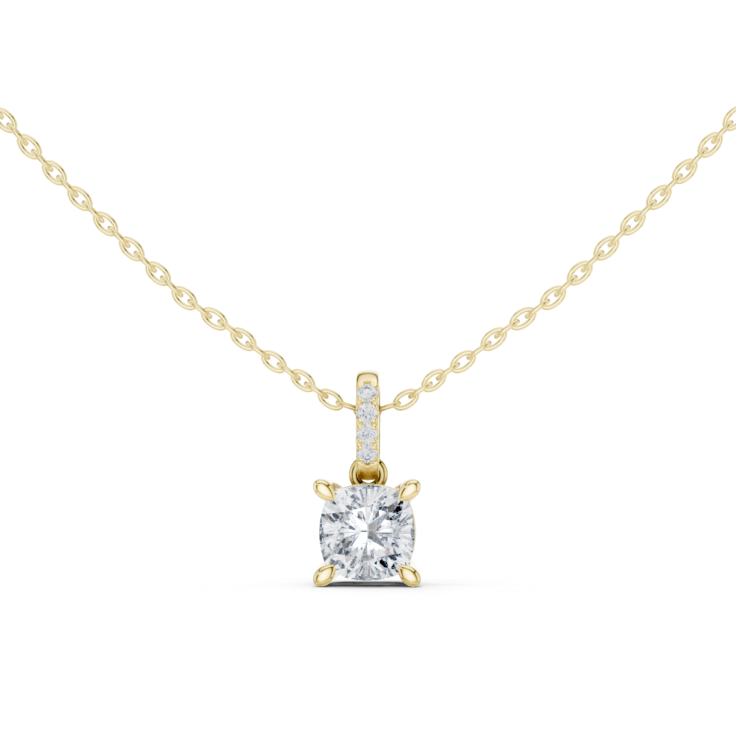Classic Rose Gold Solitaire Diamond Pendant Necklace