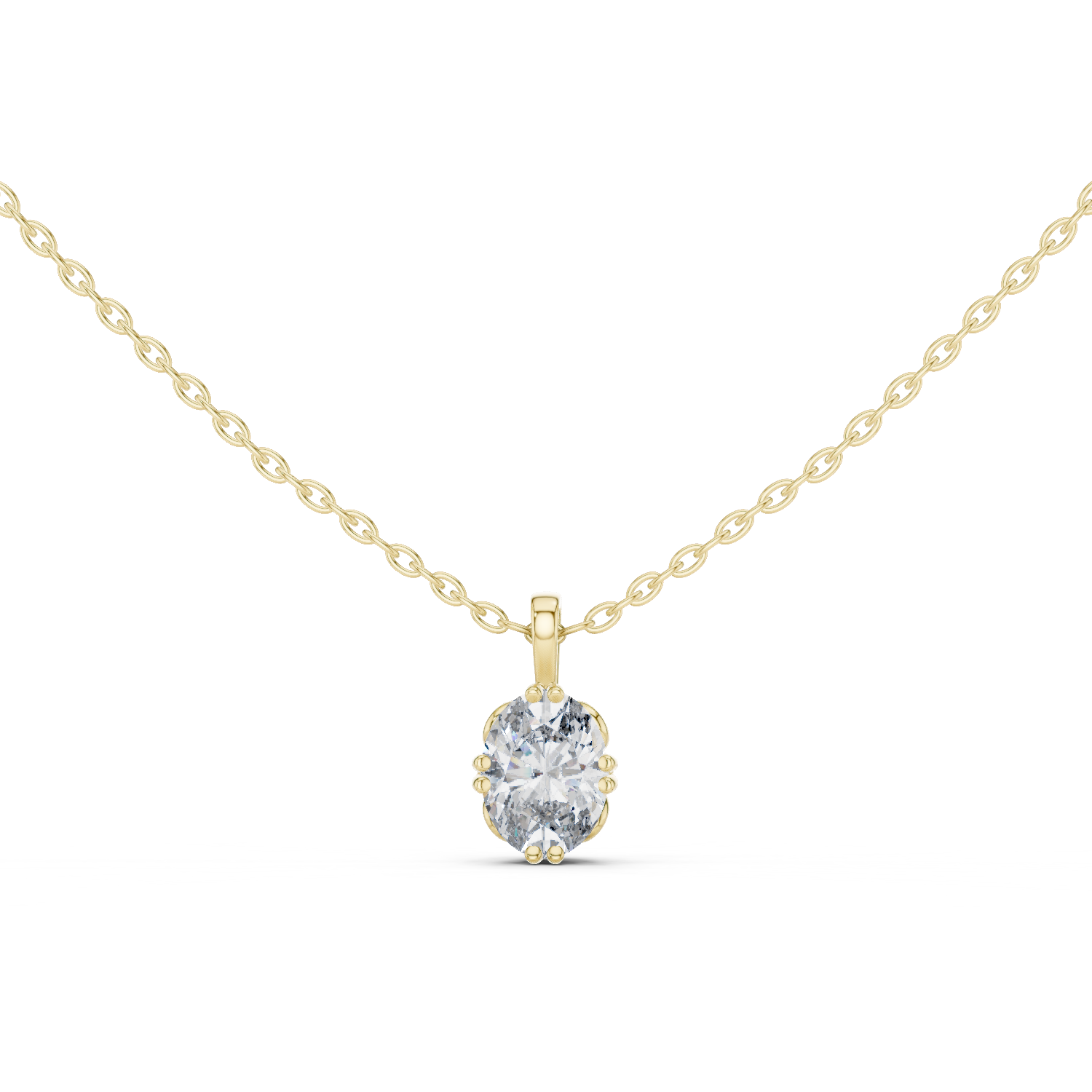 Oval Diamond Rose Gold Pendant
