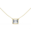 Exquisite Rose Gold Bezel-Set Emerald-Cut Diamond Pendant