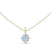 round brilliant-cut diamond solitaire pendant in a six-prong setting.