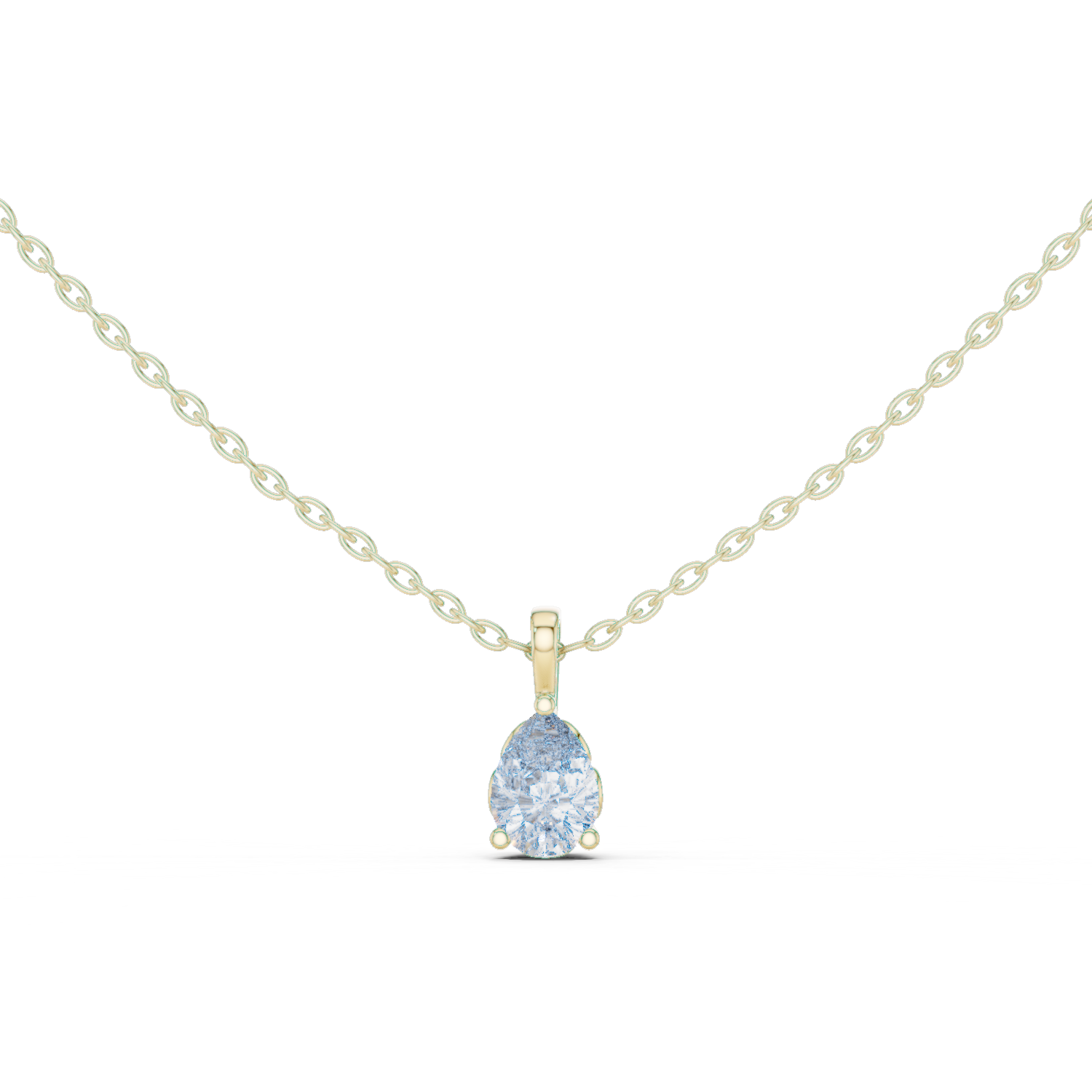 Radiant pear-shaped diamond pendant
