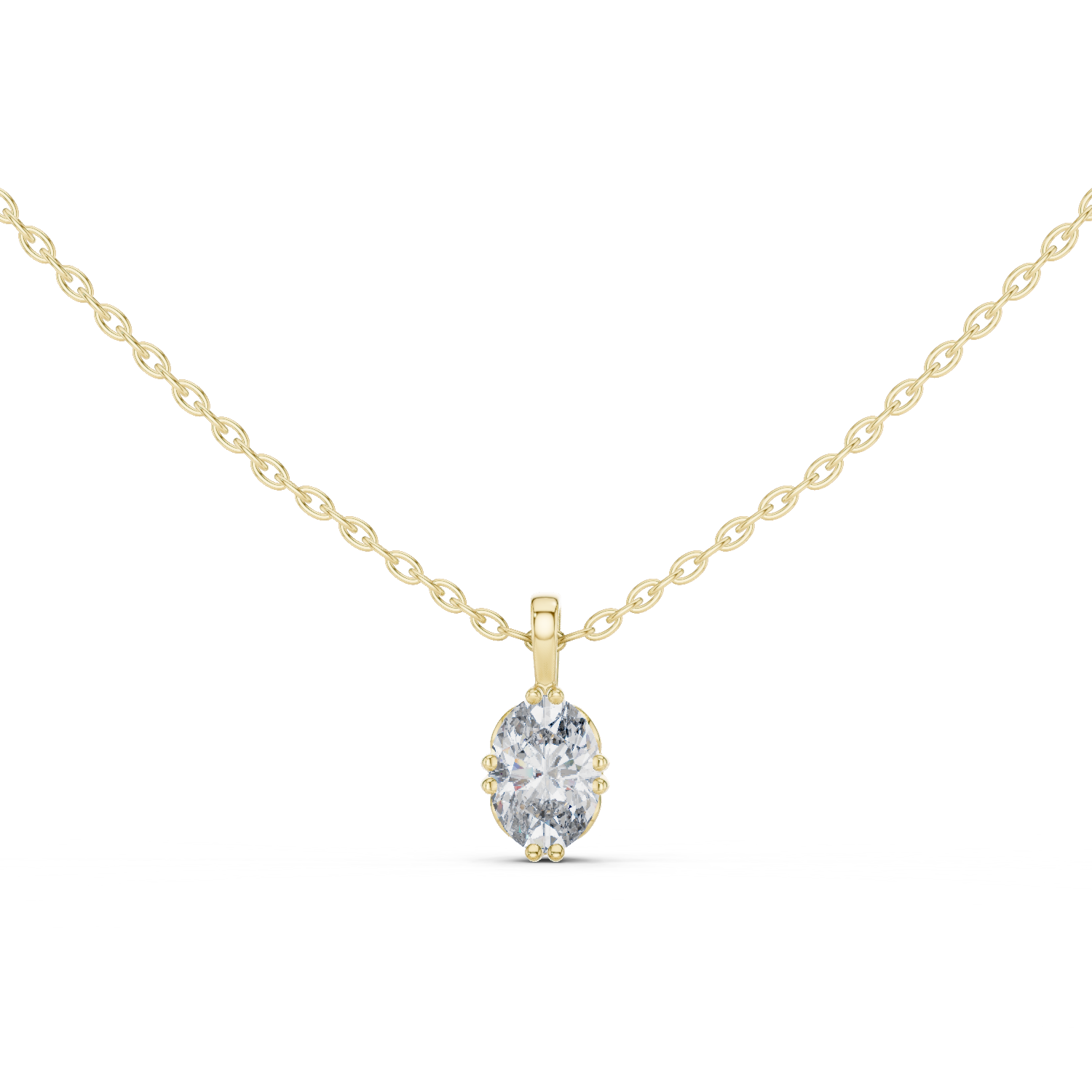Elegant Oval Diamond Pendant