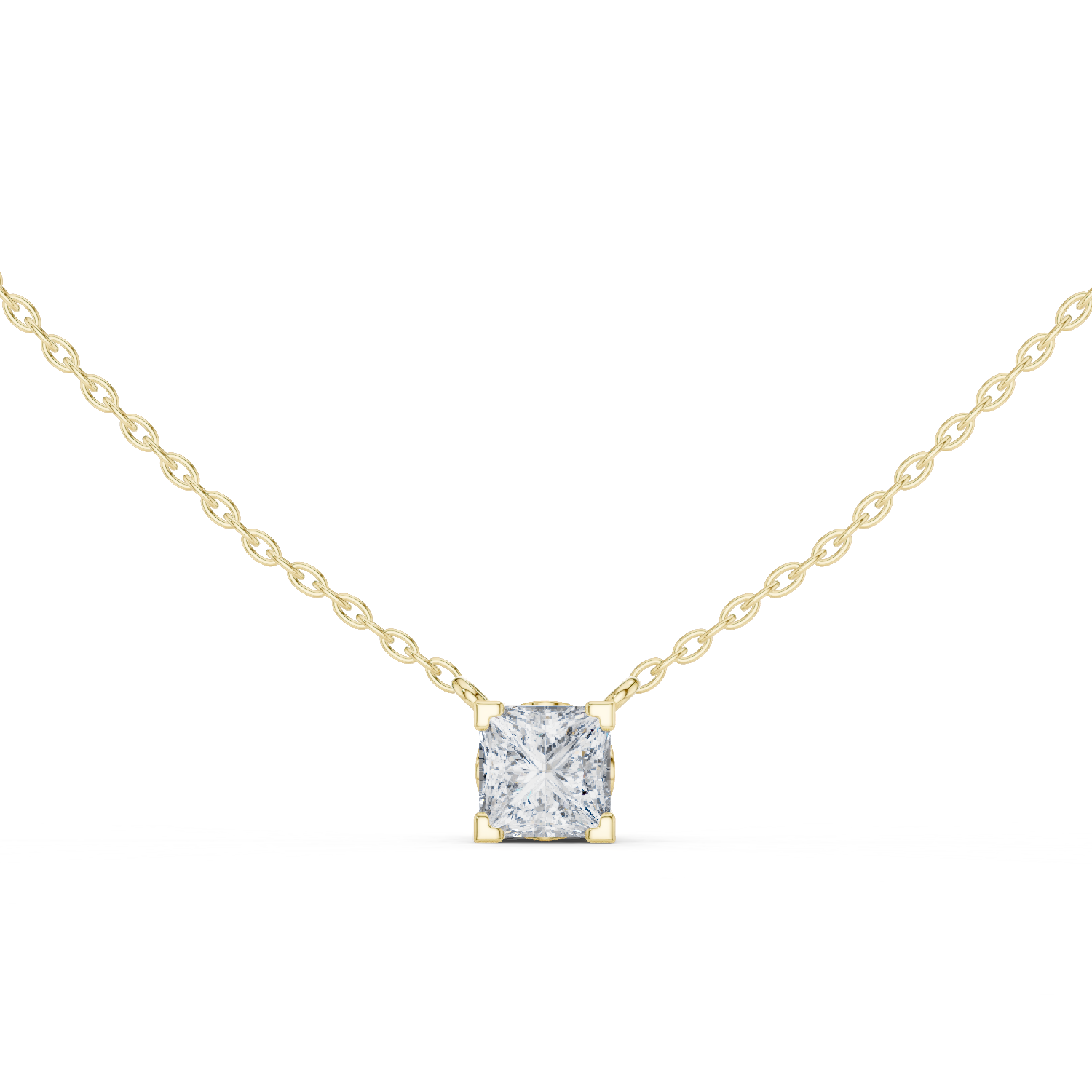 "Radiant Cushion Cut Solitaire Diamond Pendant"