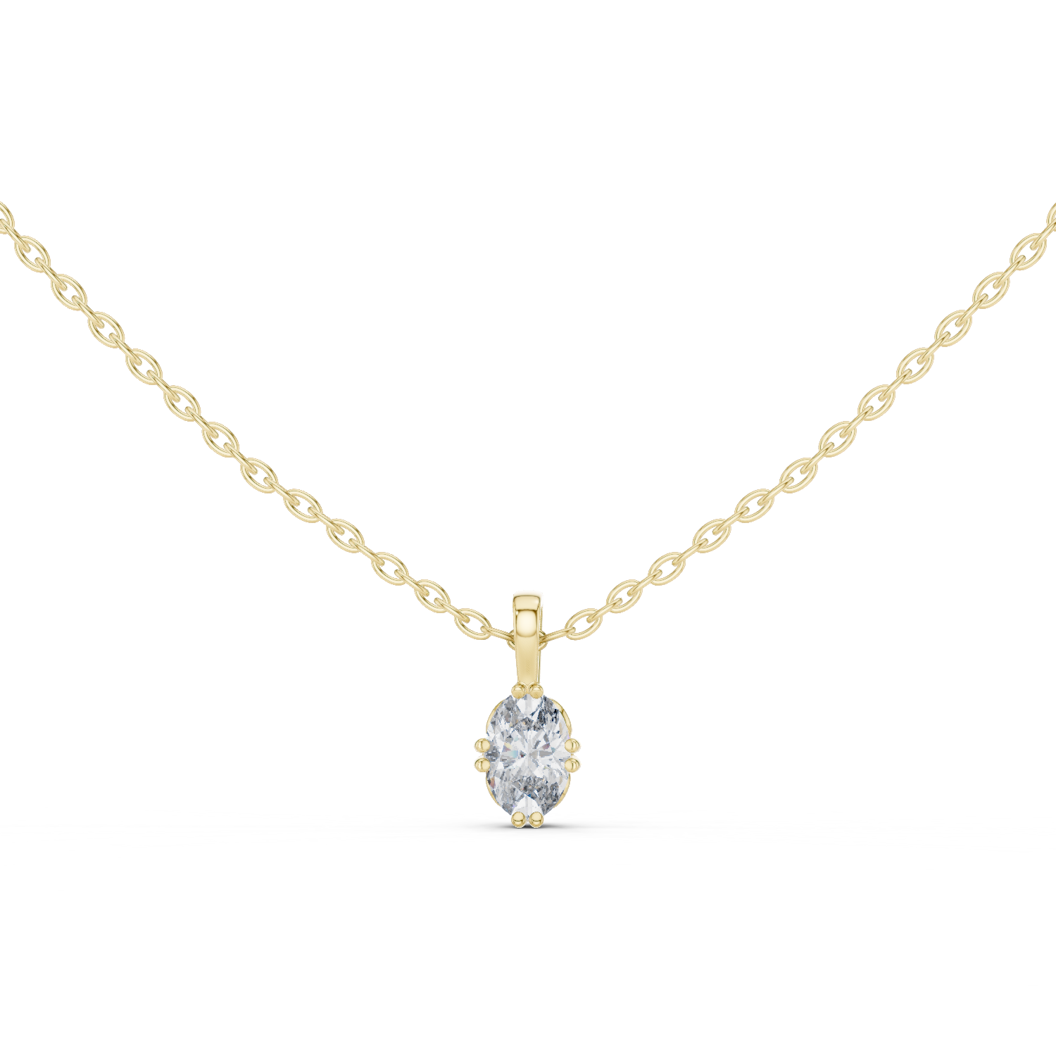 classic elegance stunning oval-shaped diamond pendant