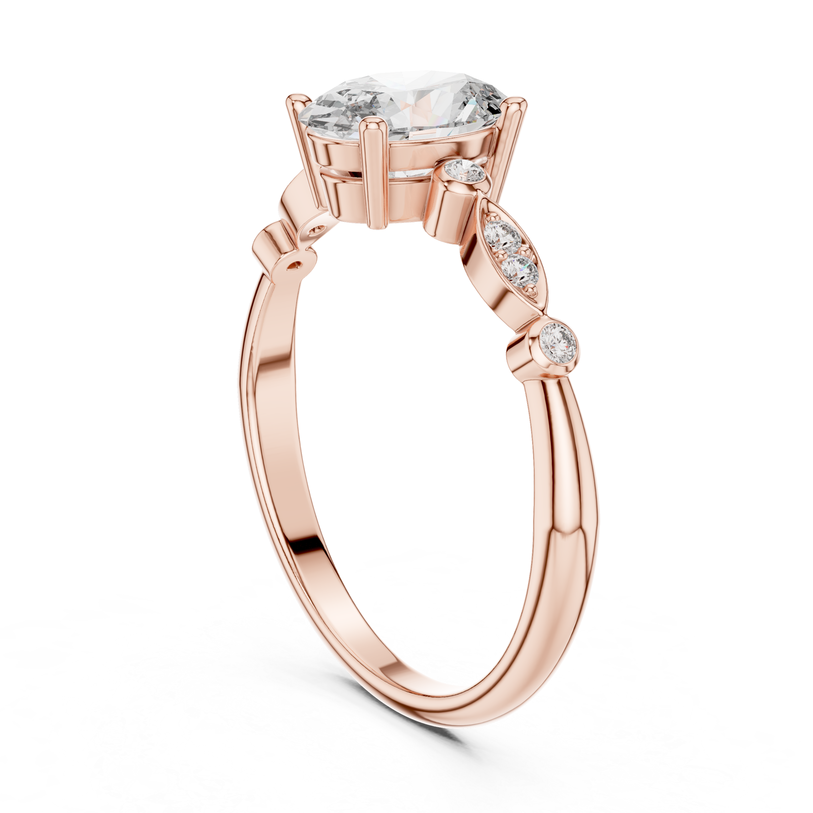 Vintage-Inspired Oval-Cut Diamond Engagement Ring